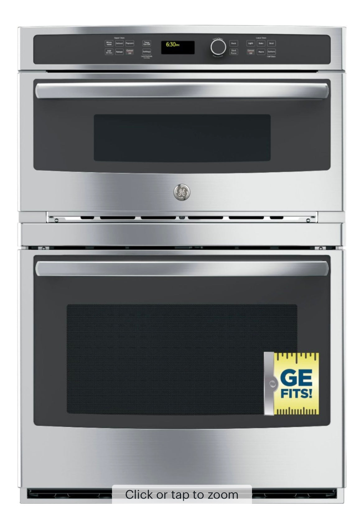 GE - 30" Single Electric Wall Oven with Built-In Microwave - Stainless Steel