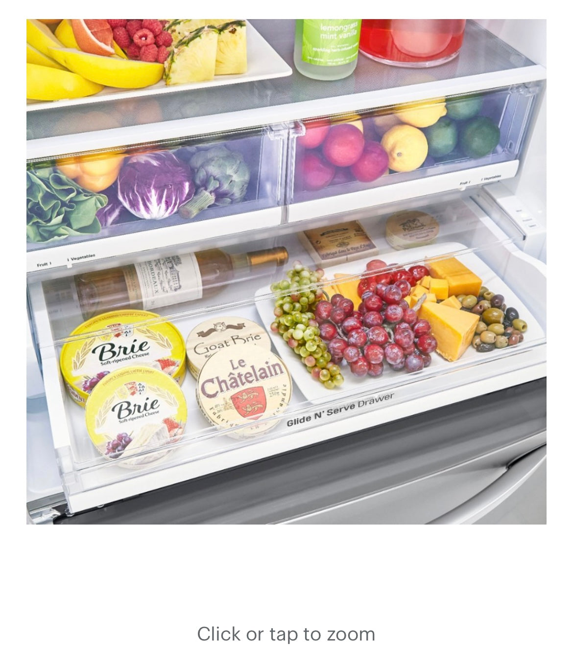 LG - 24.5 Cu. Ft. French Door Smart Refrigerator with External Tall Ice and Water - Stainless Steel