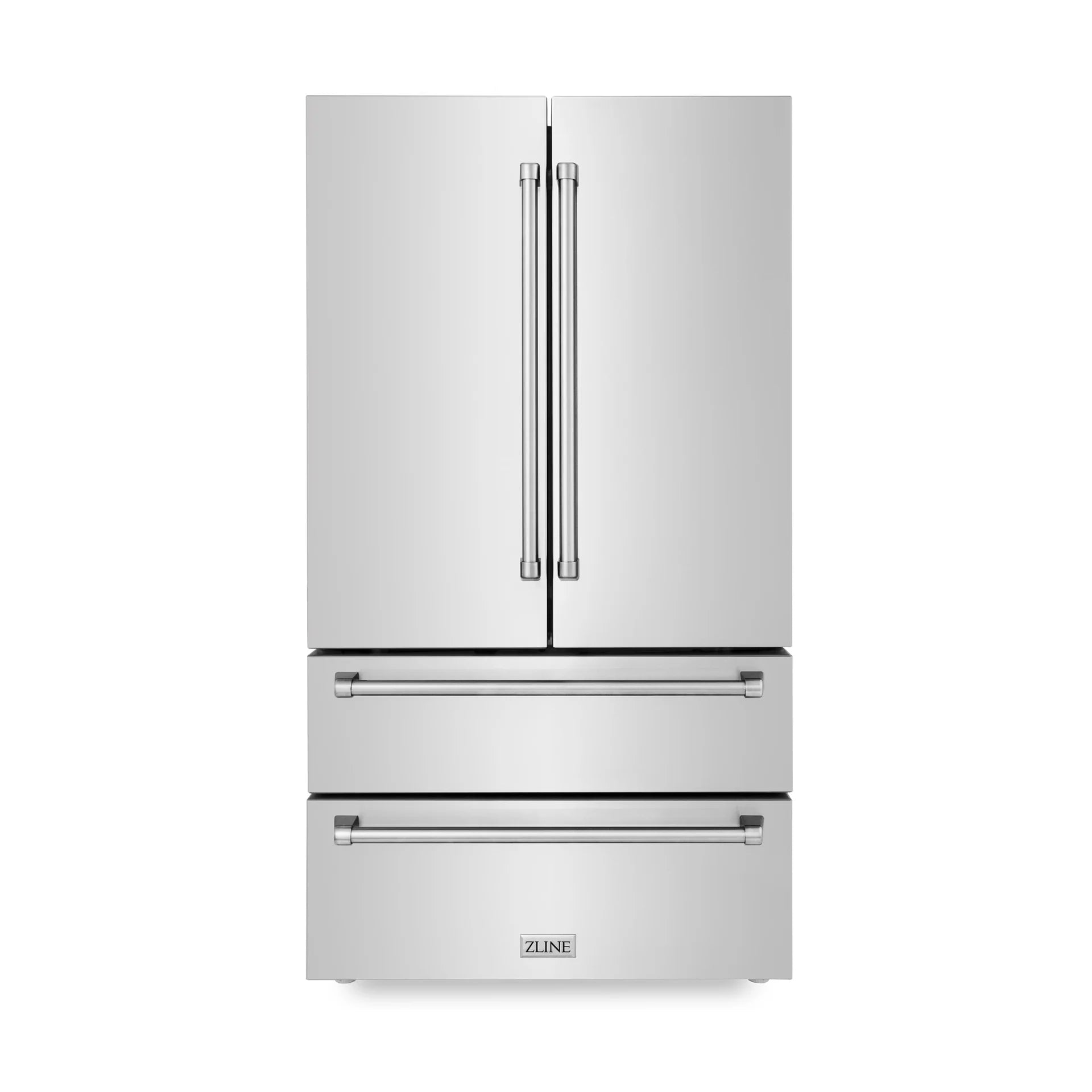 ZLINE Kitchen Package with Refrigeration, 36 in. Stainless Steel Gas Rangetop, 36 in. Convertible Vent Range Hood, 30 in. Double Wall Oven, and 24 in. Tall Tub Dishwasher (5KPR-RTRH36-AWDDWV)